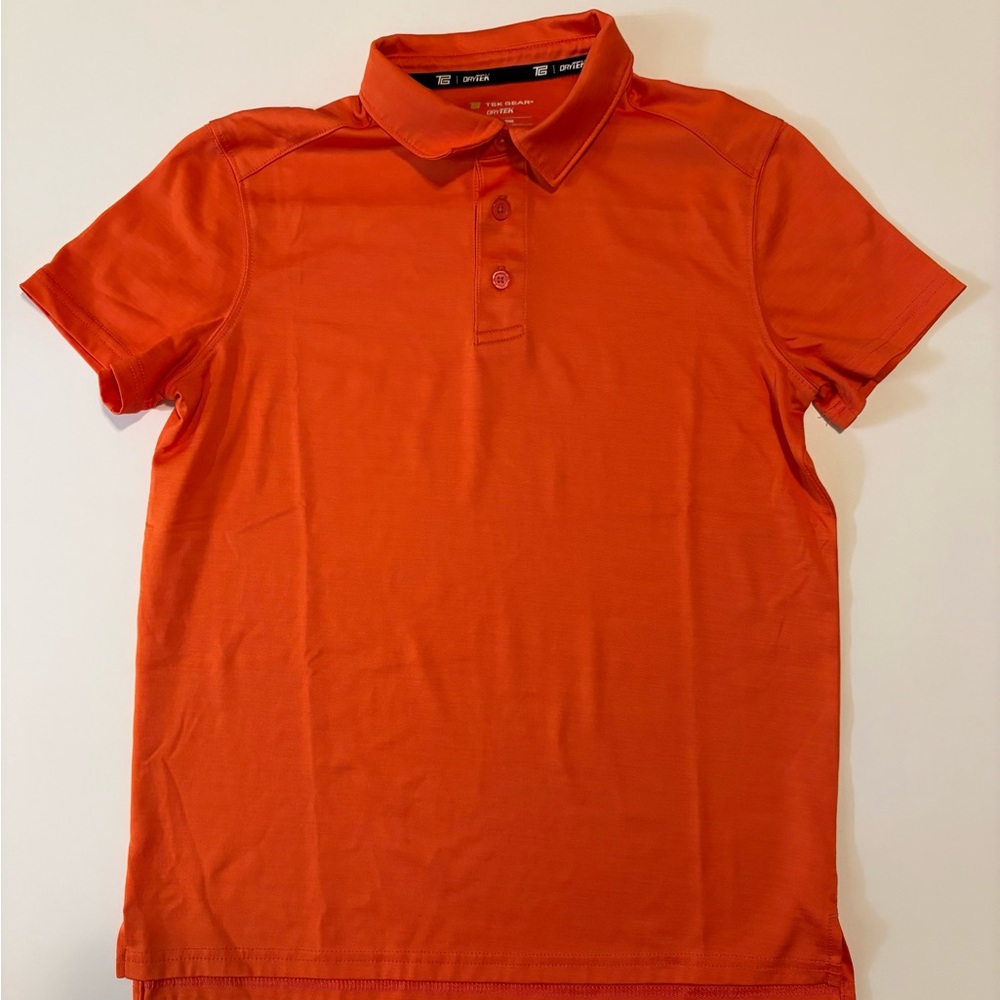 Tek Gear Boys Polo Shirt. Orange Boys Lg 14/16